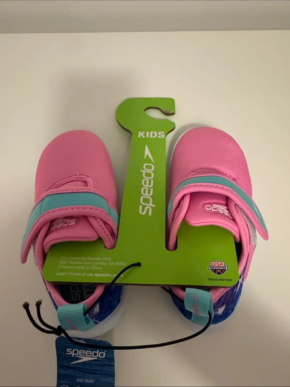 NWT Speedo Kids Pink and Aqua Velcro Water Shoes